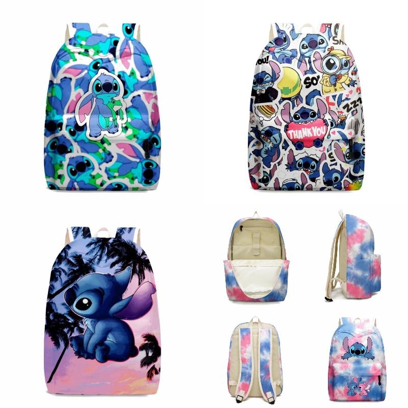 Cute Stitch Backpack For Kids With Zippered Compartments And Pockets