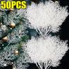 Christmas Artificial Pine Stems White Pine Branches Fake Plants DIY Xmas Tree Wreath New Year Party Gifts Table Decoration