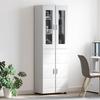 FLORIN Highboard High Gloss White 60 x 35 x 182 cm Particleboard