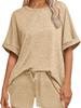 Sommer Bestseller Lässiges Set Übergroßes Kurzarm-T-Shirt Shorts mit Kordelzug Lässiges Sport-Outfit