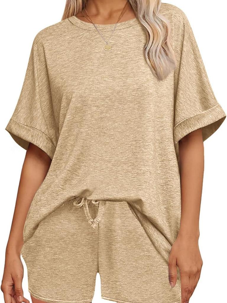 Sommer Bestseller Lässiges Set Übergroßes Kurzarm-T-Shirt Shorts mit Kordelzug Lässiges Sport-Outfit