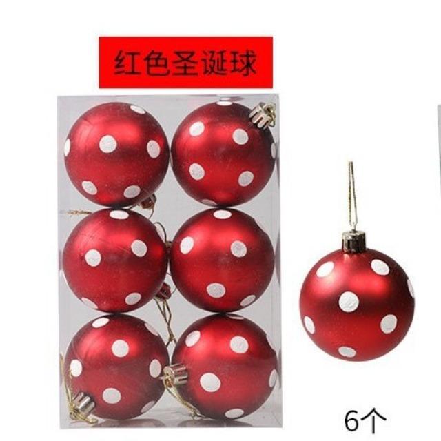 Christmas Balls Set 6PCS 6cm - Xmas Tree Hanging Ornaments, Navidad Noel Natal Home Party New Year Decoration