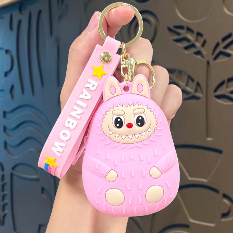 Cartoon Cute Labubu Coin Purse & Keychain Card Holder – Children's Gift & Earphone Bag