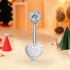 Sparkling Zircon Belly Button Rings Butterfly Heart Navel Piercing Ring For Women Body Jewelry Accessories
