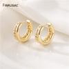 2026 New Simple Brass Gold Plated Hoop Earrings For Women Trendy Round Circle Unisex Earring Party Jewelry