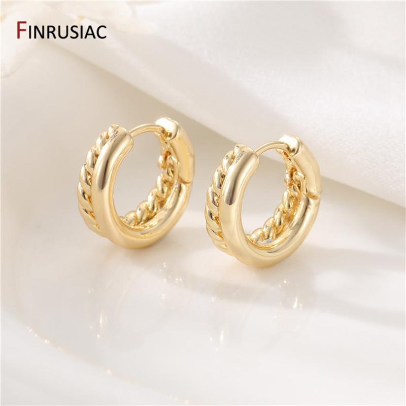 2026 New Simple Brass Gold Plated Hoop Earrings For Women Trendy Round Circle Unisex Earring Party Jewelry