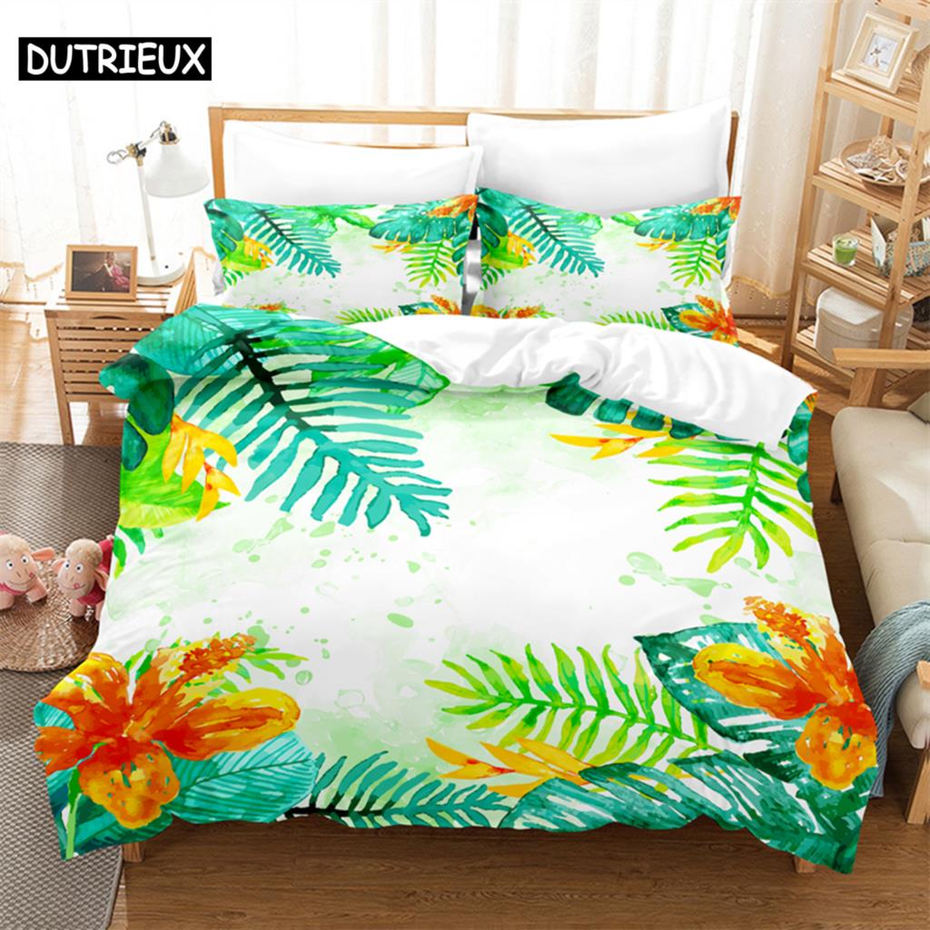 Comforter 3D Digital Printing Fashion Design Queen Size Cartoon Beautiful Flower Bedding Set