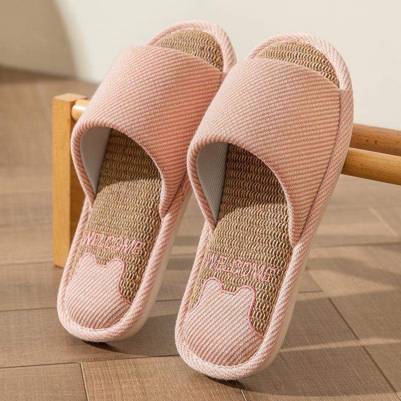 

Домашние тапочки из льна и хлопка: Нескользящие, бесшумные, унисекс, идеально подходят для весны, лета и осени