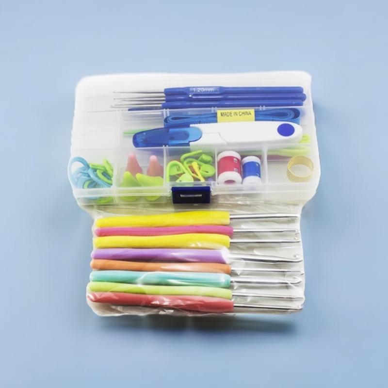 Kolorowy antypoślizgowy zestaw szydełkowy z miękkimi silikonowymi uchwytami, odporne na zużycie narzędzia dziewiarskie z tlenku glinu, bezpłatna wysyłka