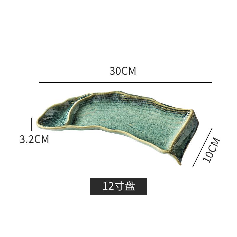 Japanese Plates, Special-Shaped Long Plates, Ceramic Dim Sum Plates, Western Plates, Creative Snacks, Japanese Creative Sushi Long Plates
