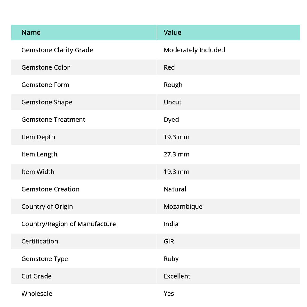 177 Carat CERTIFIED Natural Ruby Powerful Healing Uncut Red ROUGH Earth Mined 1A-536