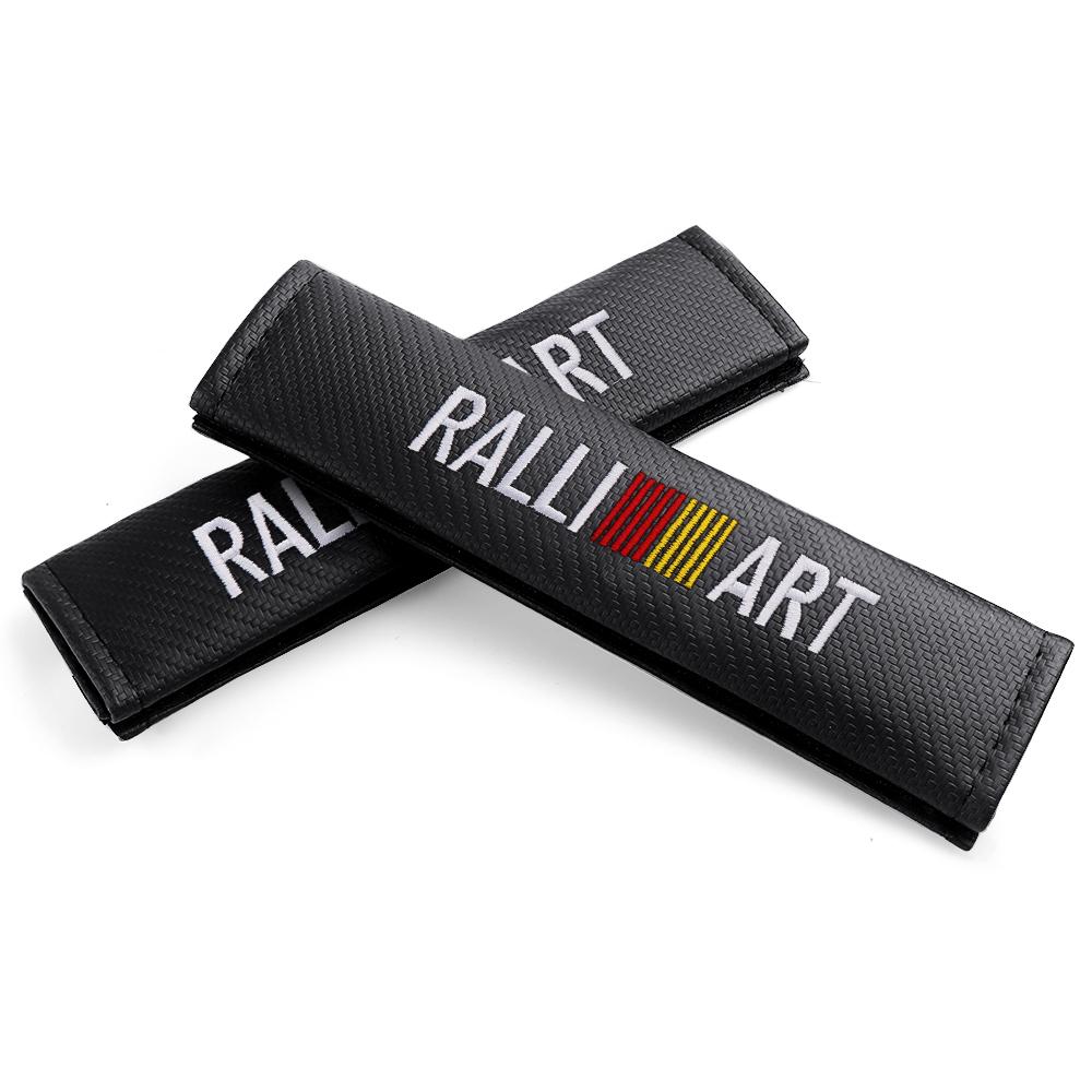 1/2pcs Car Seat Belt Cover Auto Carbon Fiber Safety Belts Shoulder Protection For Mitsubishi L200 Colt Evolution Mirage Cross
