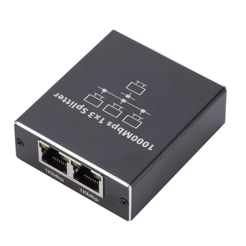 RJ45 Gigabit Network Cable Splitter 1-to-3 Adapter for Broadband Routing