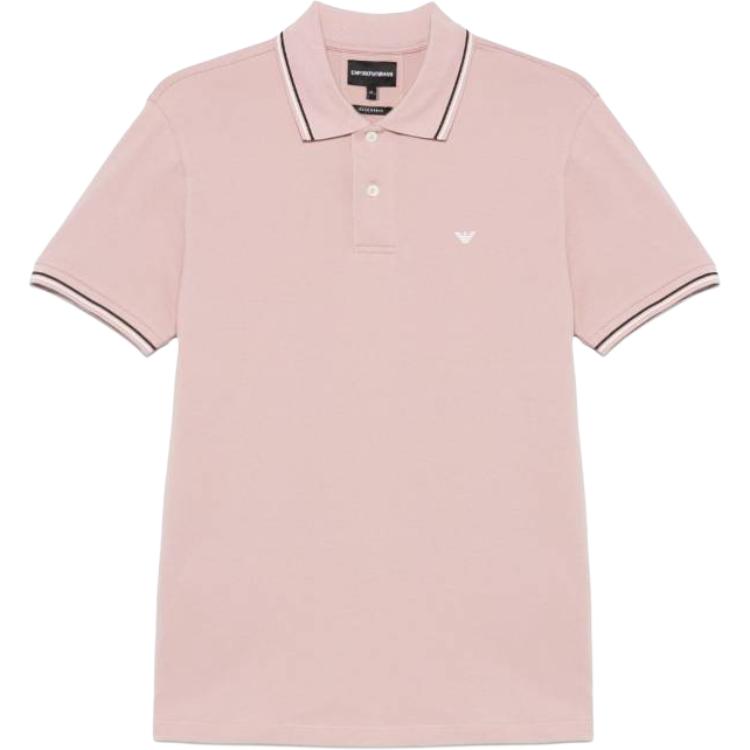 Emporio Armani Gestreept Knoopje Korte Mouw Polo Shirt Heren polo shirts Roze 8N1FB4-1JPTZ-U4288 M