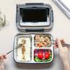 Lunchbox aus Edelstahl mit Trennwänden, auslaufsichere Bento-Box mit mehreren Fächern für Studenten und Berufstätige
