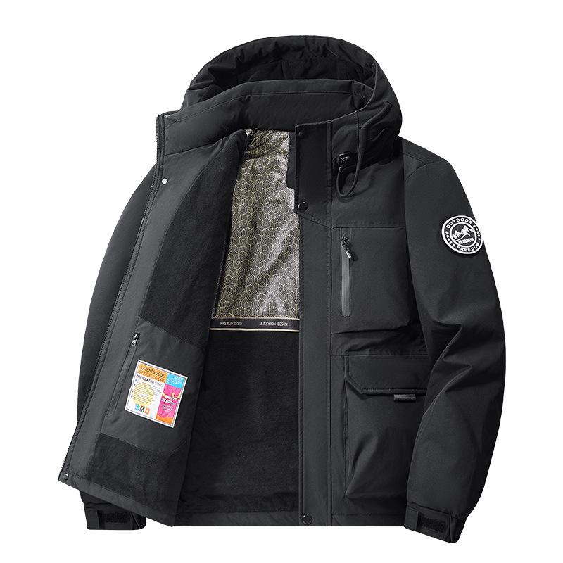 2025 Men's Hooded Cotton Jacket - Autumn Winter Workwear, Casual Outdoor Warm Coat 99668