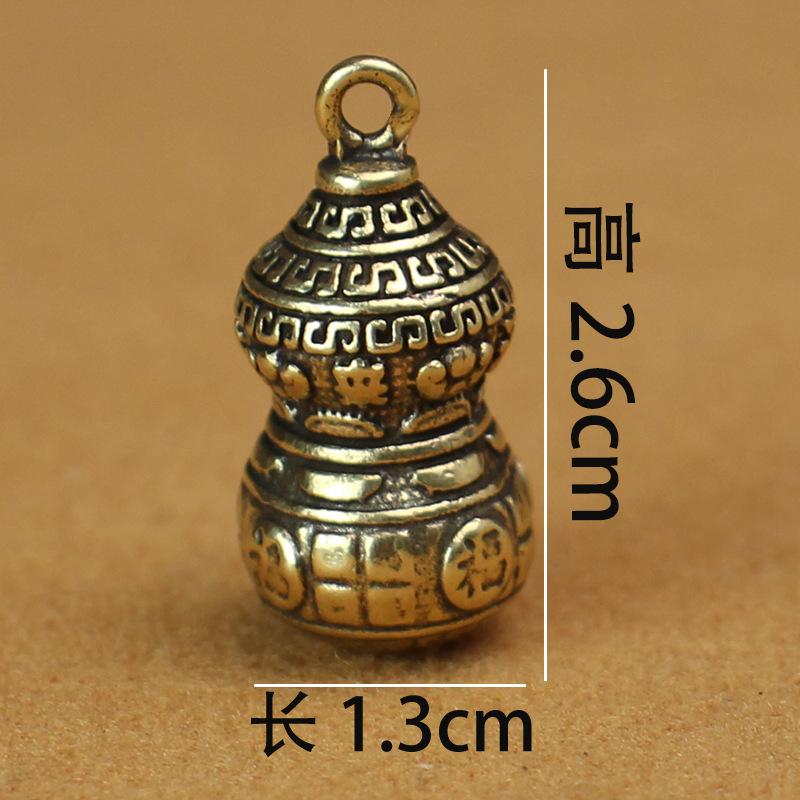 

Copper hoist pendant, pure solid brass micro-carving, time comes and goes, lucky character keychain copper pendant, small copper ware copper carving