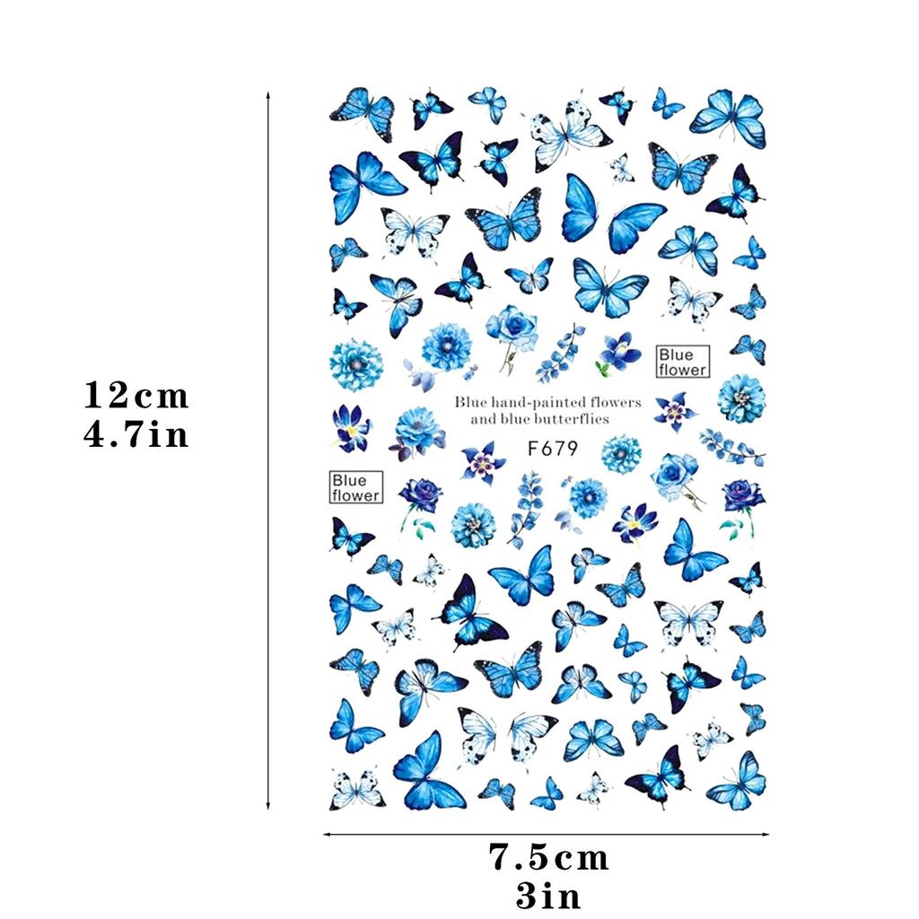  Pattern Butterfly Watercolor Theme Self Adhesive Decorative  Sticker