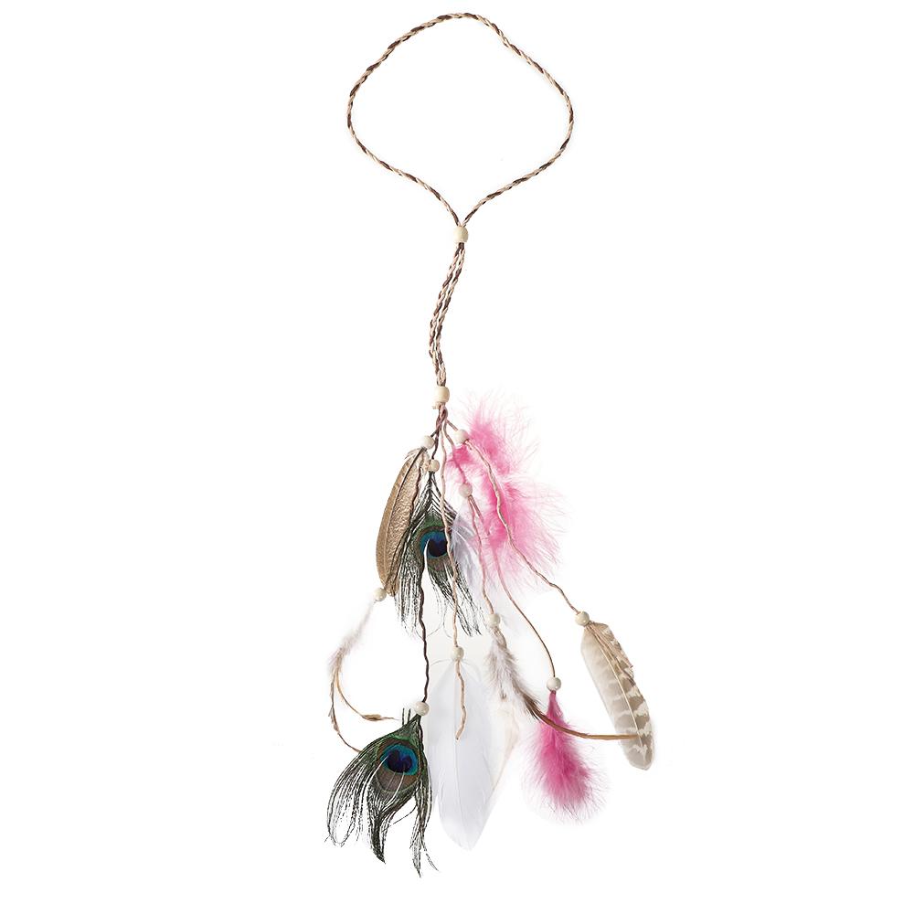 Molans Stijlvolle Boheemse Gevederde Hoofdband Uniek Haaraccessoire voor Trendsetters