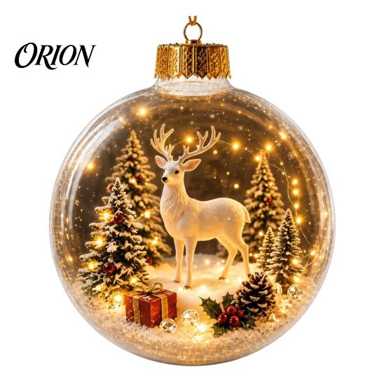 Decorative Baubles for Trees Light Up Christmas Scene Ball Ornament with Warm LED Glowing Holiday Story Spheres Tree Decor and Festive Home