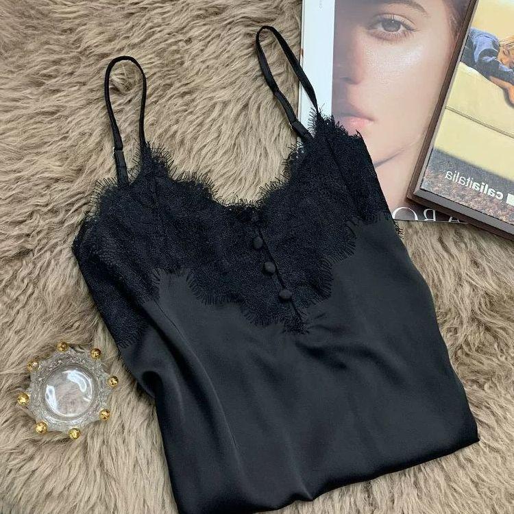 Plus Size Sleeveless Lace Patchwork Camisole - Summer 300 Jin Loose Fit for Women