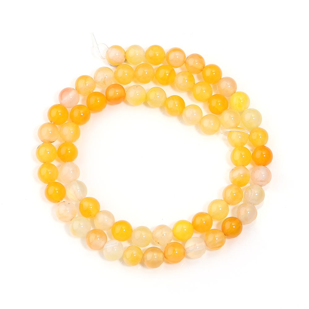 4/6/8/10/12mm Natural Orange Yellow Stripe Agate Stone Beads Round Loose Beads For Jewelry Making DIY Necklace Bracelet Supplies