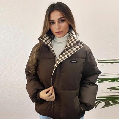 Winter Fashion Warmth Down Cotton Jacket Plus Size Loose Zipper Long Sleeve Puffer Parkas Coats