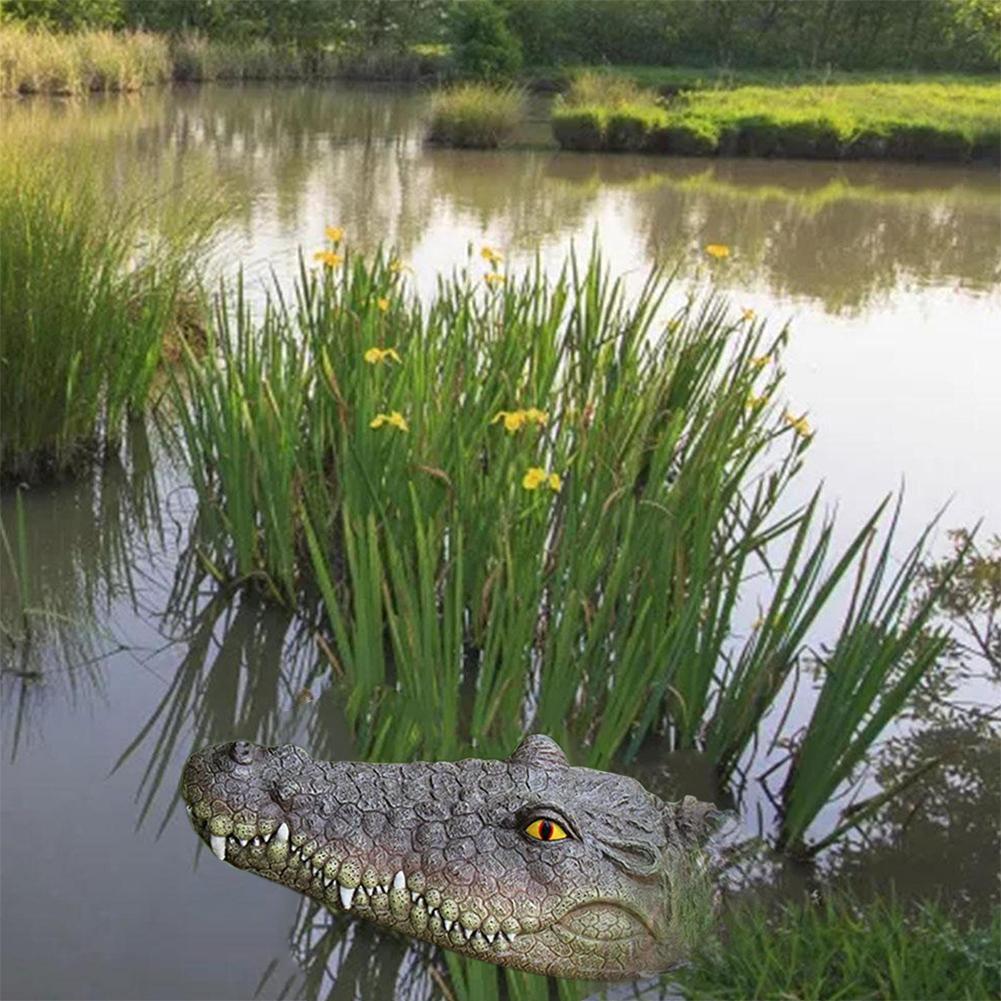 Floating Alligator Head In Garden Pond Float Alligator For Scare Goose,Predator,Heron,Duck Croc V2P8