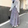 2025 Summer Floral Cotton-Silk Midi Skirt: Slimming, Thin Rayon Cardigan, Long Cake Skirt for Women.