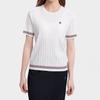 Fila Versatile Casual Short Sleeve Knit Top Women Tops Standard-White F11W321403F-WT