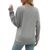 Women's Fashion Color Round Neck Long Sleeve Loose Pullover Sweatshirt Top