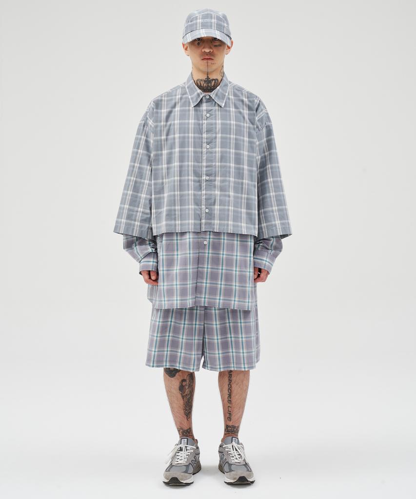 AJOBYAJO Check Shorts [Grey]