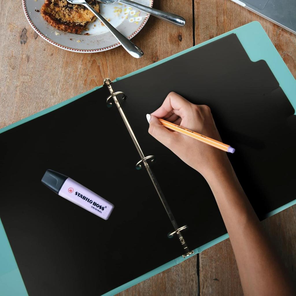 3 Ring Binder Dividers with 5-Tabs for Letter Size, 1/5 Cut, 3-Hole Punched, Write & Erase Plastic Binder Dividers Extra Durable Section Index