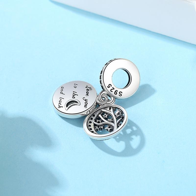 Novos Pingentes Originais de Cobre Estrela Lua Contas de Vidro com Cristal Azul Compatíveis com Pulseiras Colares Joias de Marca Para Mulheres