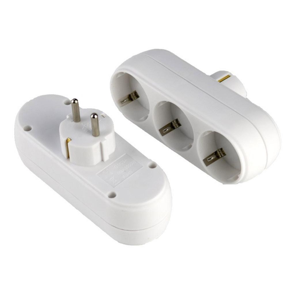 Deutscher Typ 3-Wege-Steckdosenadapter mit Schaltern Kompakter vielseitiger 3-in-1-Elektrosteckeradapter für den Heim- und Bürogebrauch