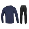 Under Armour Solid Color Crew Neck Long Sleeve T-Shirt And Sports Pants Casual Sports Set Men Sets Blue Black 22600307-408+21500737-001