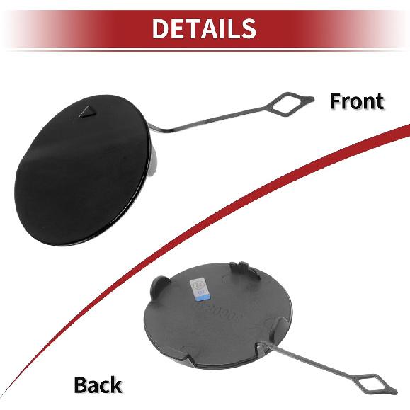 Rear Car Bumper Tow Hook Cover for BMW 428i 2014-2016 Tow Cover Cap with Hook No.51128060849 Black Plastic 1 Pcs