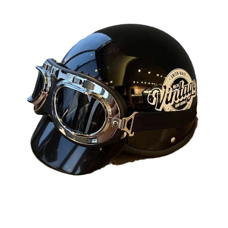 Harley Retro Electric Motorcycle Half Helmet, Unisex, Summer Sun Protection, 3C Certified