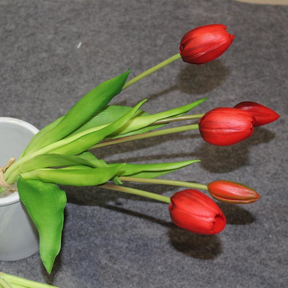 Flores Bridal Hand Flowers Office Home Decoration Artificial  Tulips Flower Fake Flower Bouquet