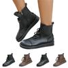 Women's Fashion Plus Size Lace-Up Boots with Side Zipper and Round Toe for Casual Daily Wear