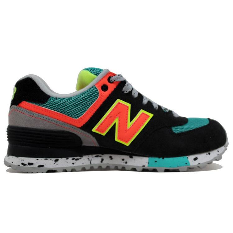 New Balance 574 'Black Neon Orange' Women's