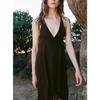 Spring and Summer New Women's Clothing French Style Design Silk Net Asymmetric V-neck Strap Backless Dress 5063333