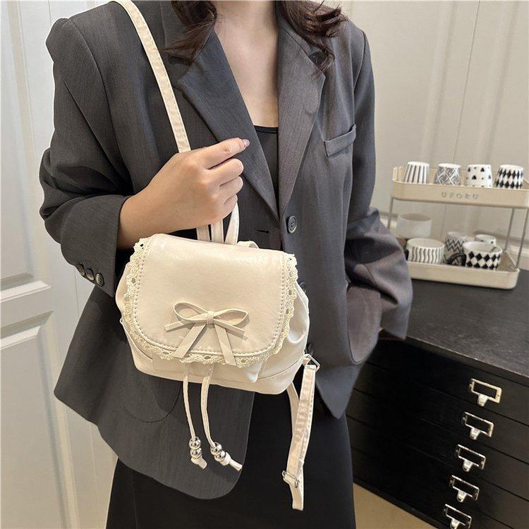 Schoolbag On New Sweet Korean Style PU Small Backpack Women's Bag Wholesale Internet Celebrity Explosion Lady Backpack Trend Bag