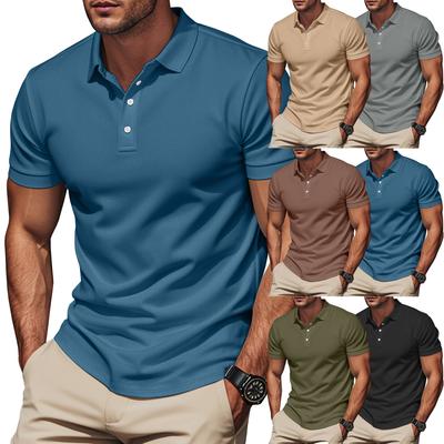 Top Casual para Hombre Estilo Británico Camiseta de Verano Ajustada Polo de Caballero Polo de Manga Corta
