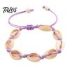 Flexible Rope Bracelets for All Sizes Handmade Seashell Bracelet, Natural Shell Boho Beaded Adjustable Retractable Knot Wristbands Woven String