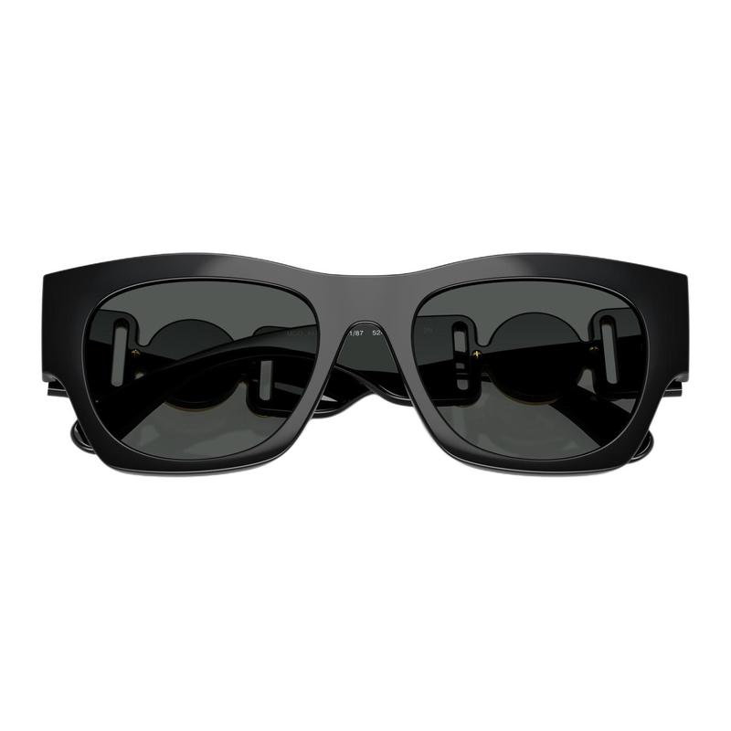 Versace [Available Prescriptions] 4479U Medusa Logo Design, Acetate Square Sunglasses, Same Style for 0VE4479U GB1/87-Black 52 - Glasses Case