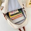 New Schoolbag Large Capacity Backpack Student Contrast Color Backpack Casual Versatile Backpack Junior and Senior High School Schoolbag
