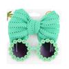2Pcs/Card Daisy Baby Sunglasses Eyelet Bow Headband Set Elastic Nylon Hair Bands Seaside Sun Glasses Kids Headwear