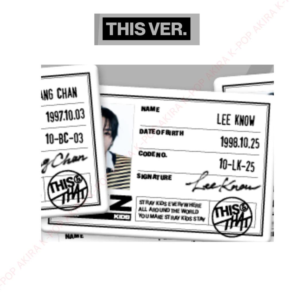 Stray Kids THIS & THAT ALBUM PHOTO CARD / JAPAN POB / LUCKY DRAW / OFFICIAL / Pre-Order