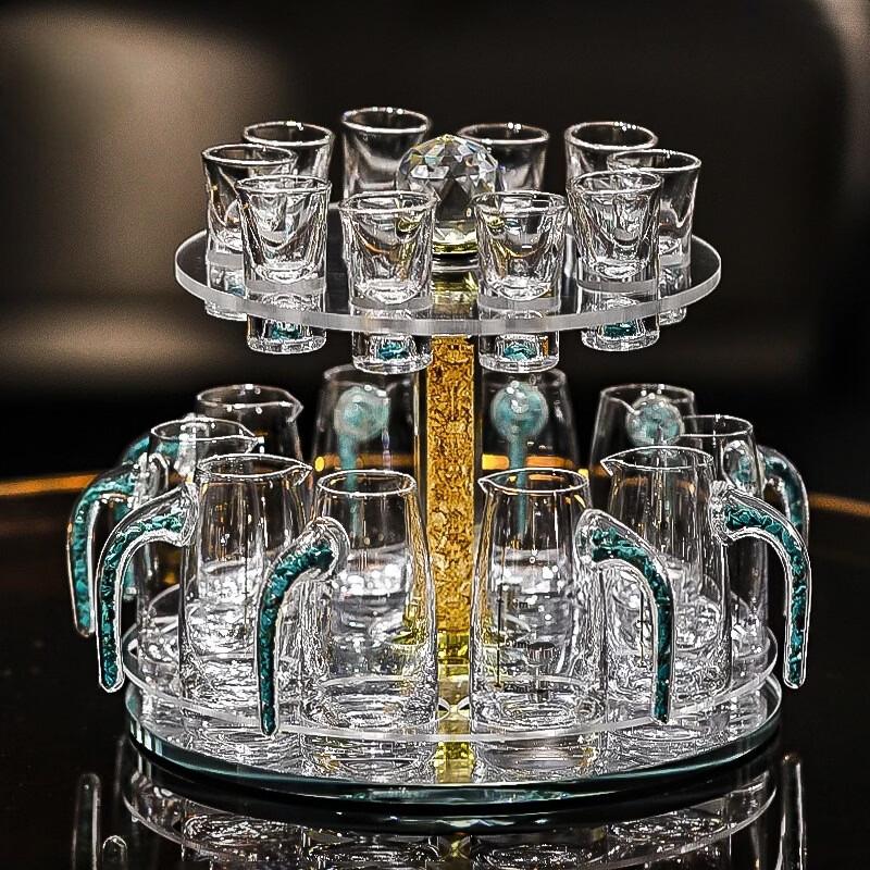 Shangqi Turquoise Crystal Glass Baijiu Set